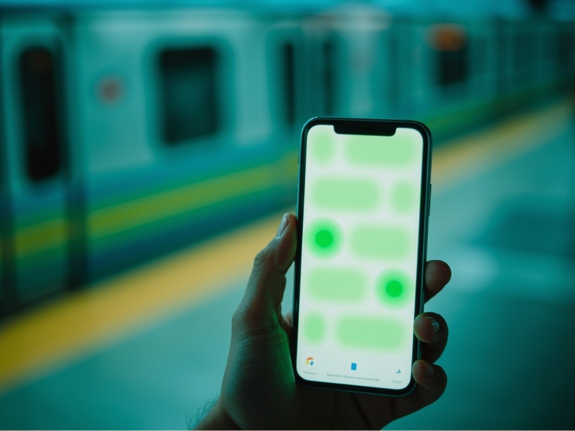 Phone screen showing the Easy Boundary platform with green and yellow status lights on Hong Kong land crossings