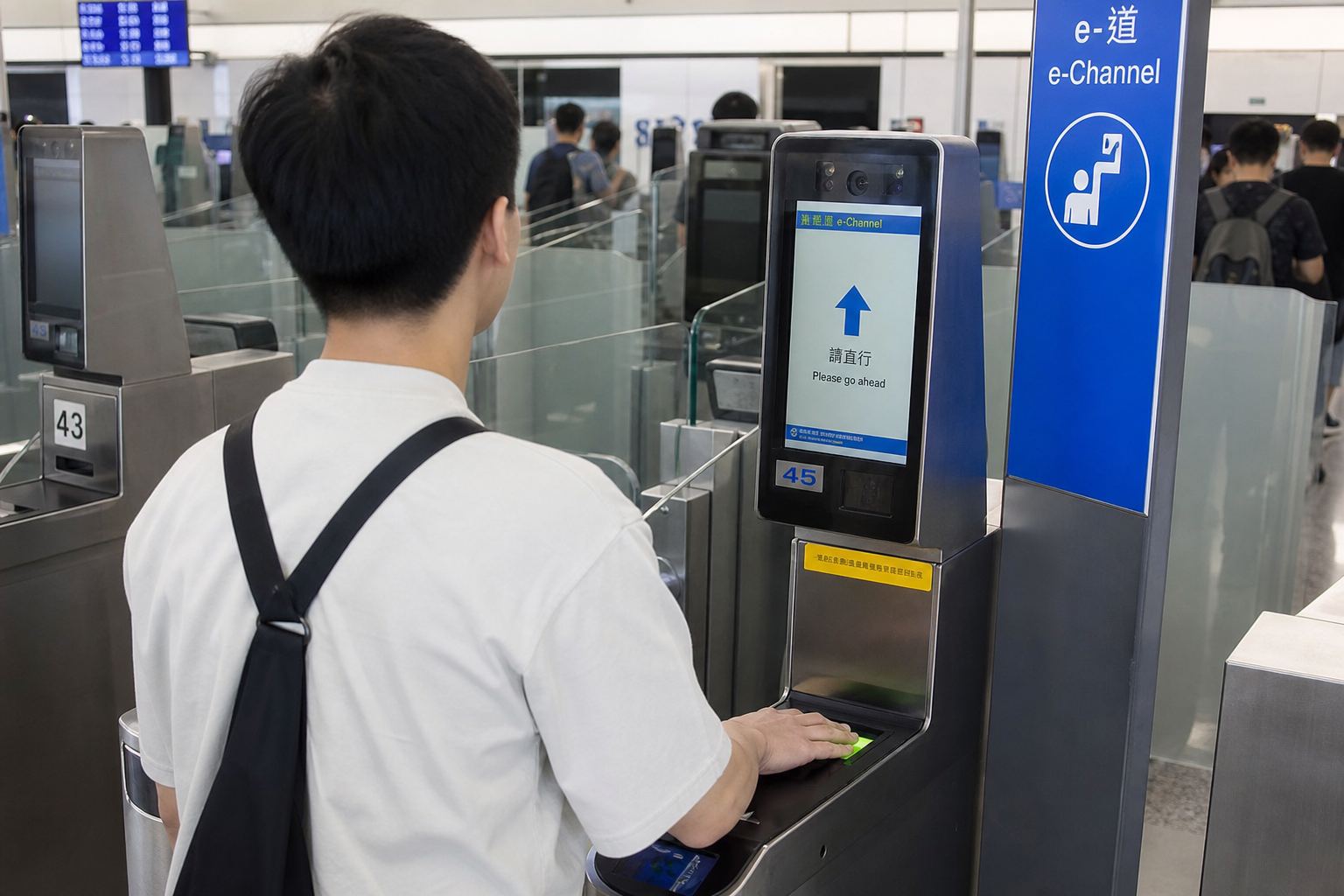 A Hong Kong resident at an e-Channel gate.