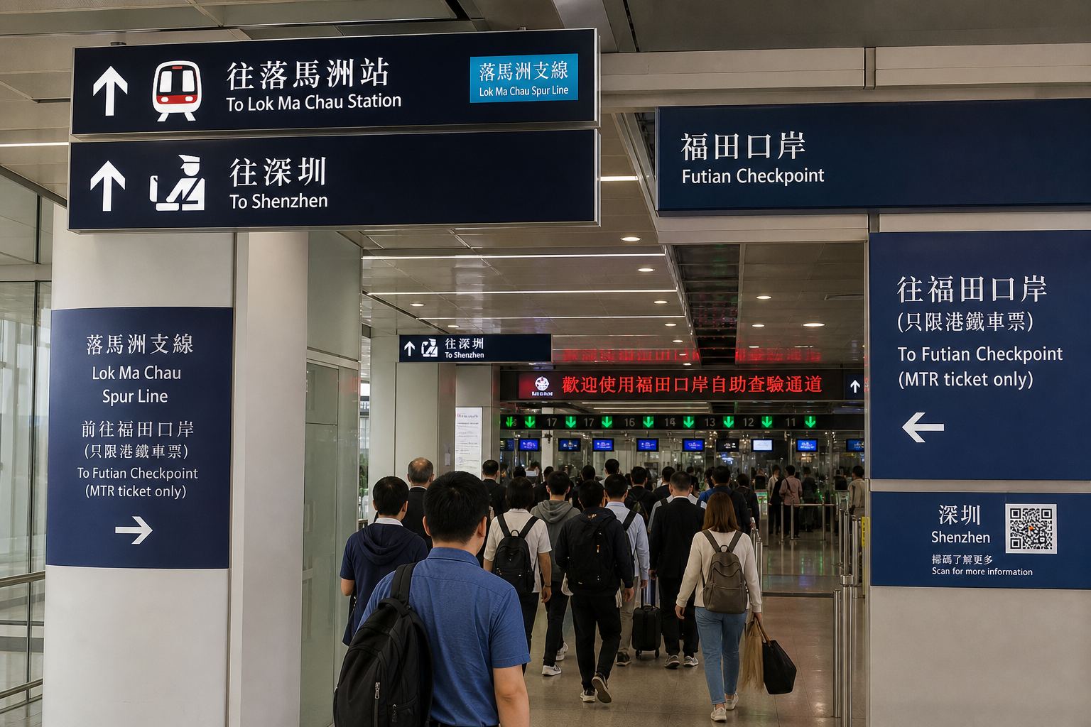 Futian / Lok Ma Chau Spur Line — the usual first door for a Sam's run.